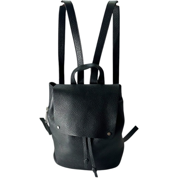 Treasure & Bond Luca Grainy Leather Black Leather Backpack - Picture 7 of 11